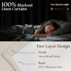 Pinch Pleated Blackout 102 Inch Curtains 70 Inch Wide Linen Dual Layer - Image 3