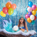 GOER 3.2 ft x 8.2 ft Metallic Tinsel Foil Fringe Curtains Party Photo Backdrop - Image 2