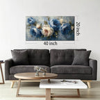 JuhaiArt Peony Floral Wall Art Bedroom Blue Wall Decor White Wall Picture - Image 6