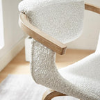 Art Leon Desk Chair No Wheels, Mid Century Modern Swivel Accent Chair, Boucle - Image 3