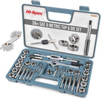 Hi-Spec 39 Piece SAE & Metric Tap & Die Set. Complete M3 to M12 / #4 to 1/2in by Hi-SpecToolsUSA