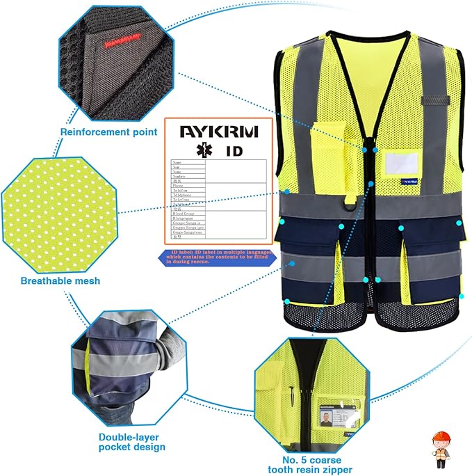A-SAFETY High Visibility Mesh Safety Reflective Vest - Image 5