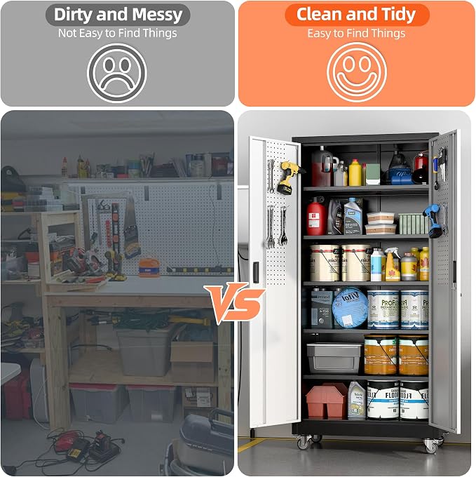 Aobabo 71" H×32" W×16" D Metal Storage Cabinet - Image 7
