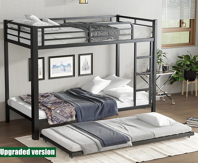 LUXIEE Upgraded & Stronger Heavy Duty Steel Twin XL Over Twin XL Bunk Bed Frame - Image 9