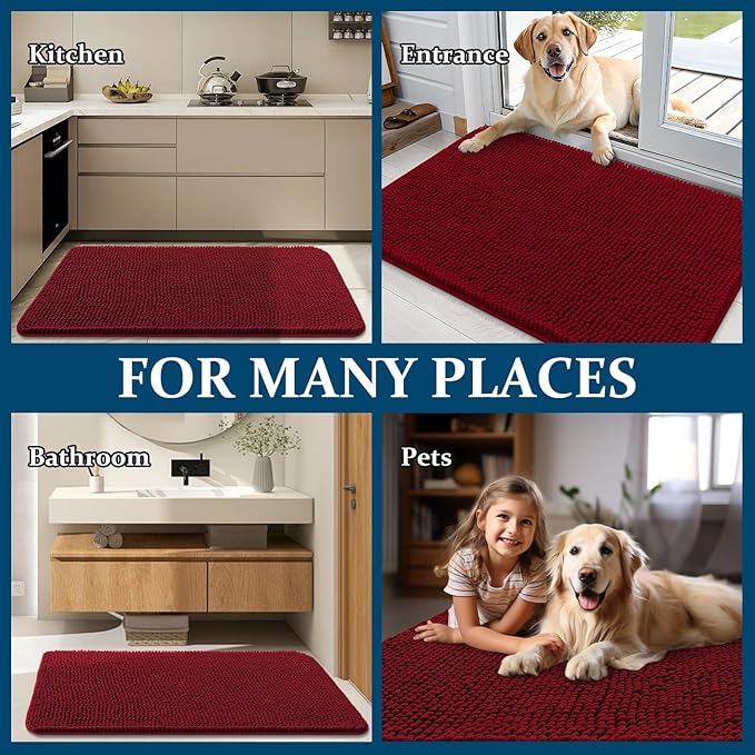 OLANLY Dog Door Mat for Muddy Paws 30x17, Absorbs Moisture and Dirt, Absorbent - Image 8