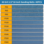 40-Piece 1/2 x 18 Inch 40 Grit Zirconia Sanding Belts, Heavy Duty Long-lasting - Image 7