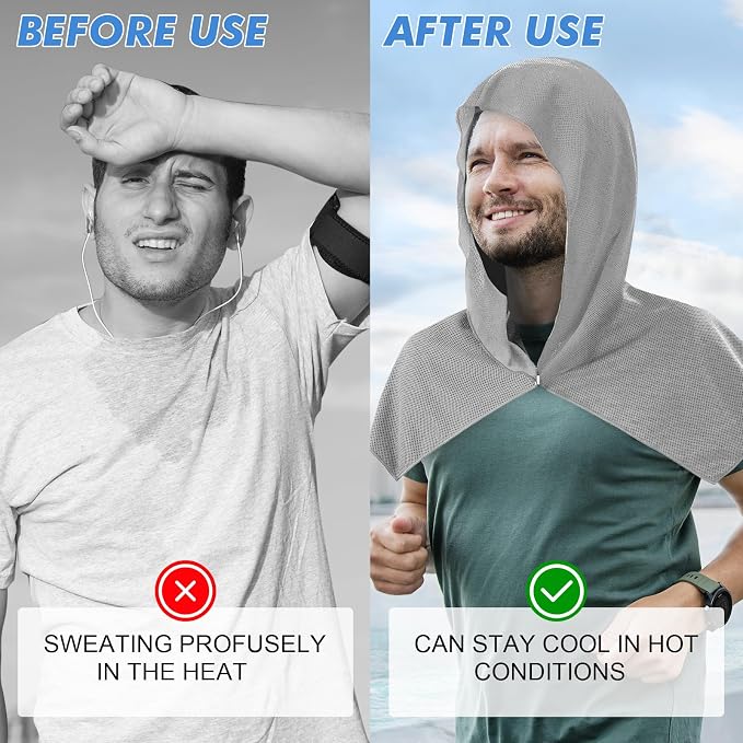 3 Pack Cooling Hoodie Towels for Neck and Face, UPF 50 Sun Protection & Instant - Image 4