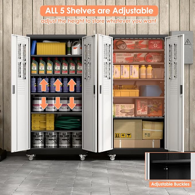 Aobabo 71" H×32" W×16" D Metal Storage Cabinet - Image 6