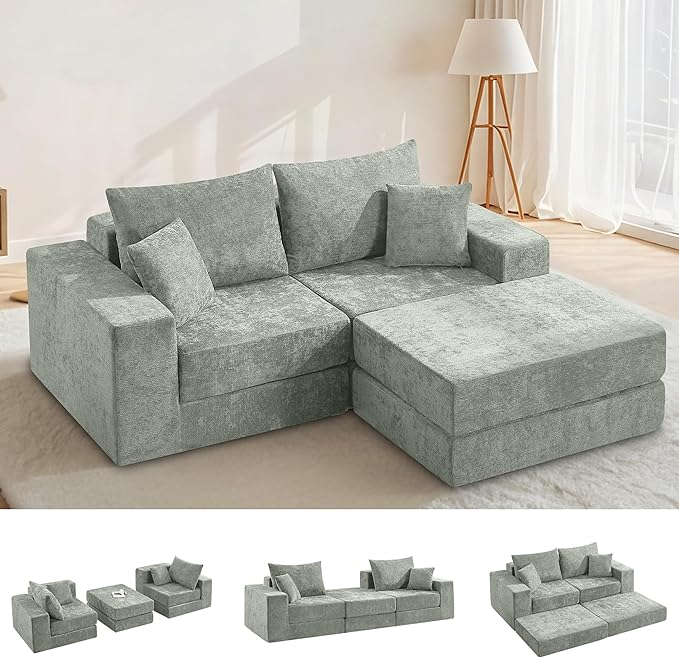 Boneless Sectional Loveseat Couch by Abbrevi