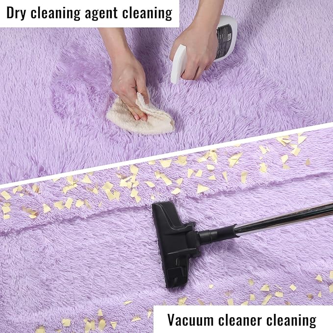 PAGISOFE Fluffy Soft Purple Rug 5' x 7' Rug, Shaggy Rugs - Image 6