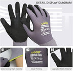 Work Gloves MicroFoam Nitrile Coated-6 Pairs, Seamless Knit Nylon Gloves - Image 2