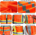 BeautyWill Custom Safety Vest Logo Class 2 High Visibility Reflevtive Vest - Image 4