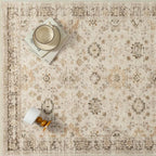 Beige 5x7 Area Rug Non Slip Vintage Living Room Distressed Machine Washable - Image 9
