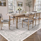 Gray Area Rug 7x9 Machine Washable Vintage Living Room Distressed Non Slip - Image 5