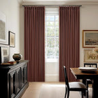 Chestnut Brown Linen Pinch Pleated Blackout Curtains 108 Inches Long - Image 8