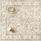 Taupe 4x6 Entryway Rug Vintage Area Carpet Indoor Office Washable Door Mat - Image 5