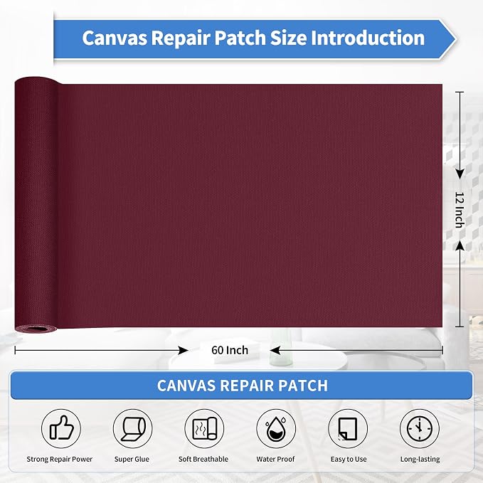 KING MOUNTAIN Canvas Repair Tape, Outdoor Gear Patch, 12×60 Inches, Waterproof - Image 4