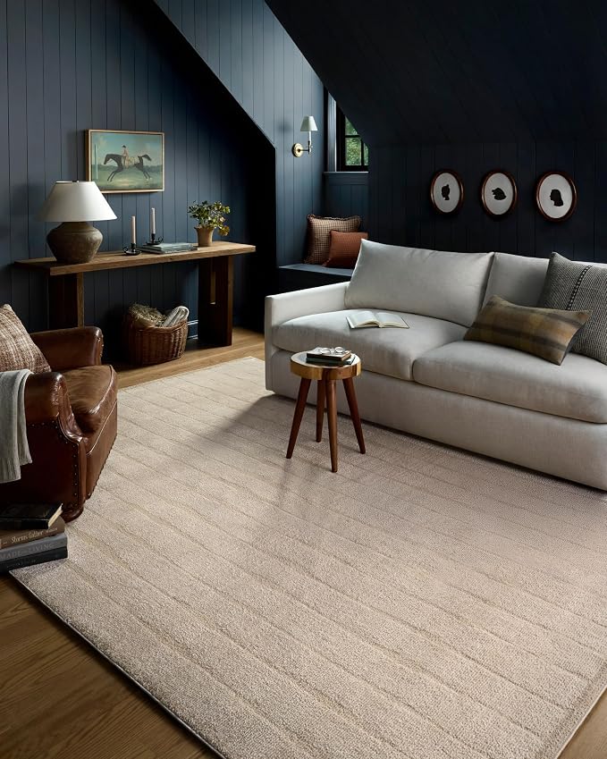 Loloi Chris Loves Julia Calvin Collection CLV-02 Ivory/Oatmeal 5'-3" x 5'-3" by Loloi