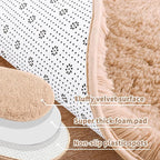 Noahas Fluffy Beige Rugs for Bedroom Living Room, 2.6'X5.3' Oval Throw Rug for - Image 5