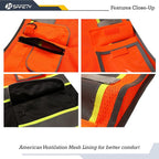 JKSafety 9 Pockets Hi-Vis Fluorescent Color Mesh Reflective Safety Vest - Image 2