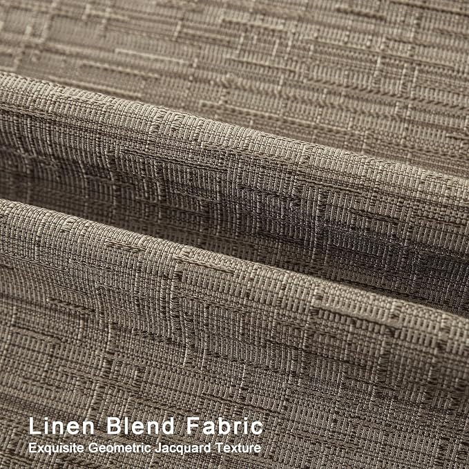 Extra Long Linen Curtains 144 inch Length 2 Panels Thick Faux Linen Blended - Image 7