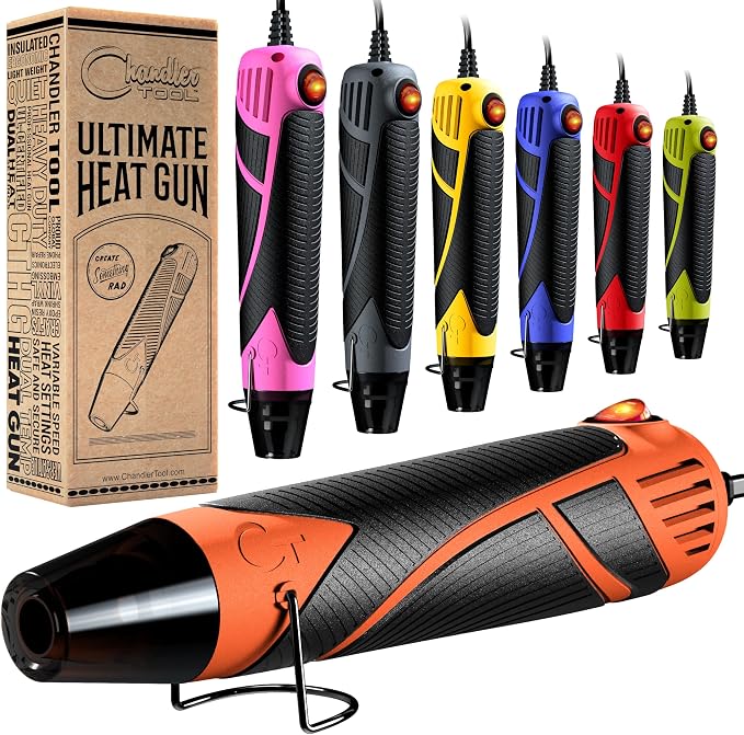 Heat Gun for Crafting, Mini Dual Temp Hot Air Gun Tool for Epoxy Resin by ChandlerTool