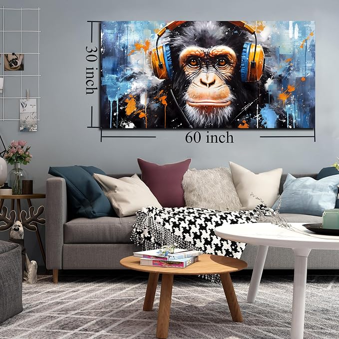 ENTANUB Monkey Wall Art for Living Room, Animal Canvas Print Painting for - Image 7
