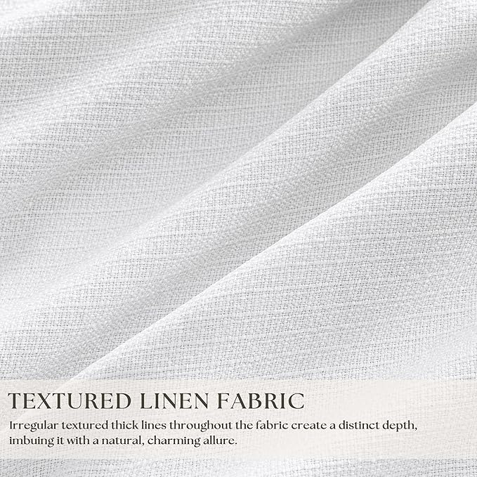 Snow White Pleated Linen Blackout Curtains 84 Inches Long - Image 3