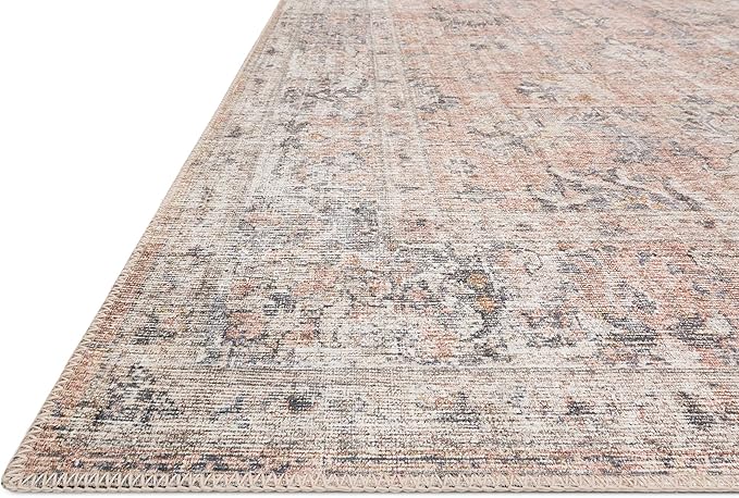 Loloi Skye Collection SKY-01 Blush/Grey 8'-0" x 8'-0" Round Area Rug - Image 4
