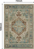 GENIMO 6X9 Area Rugs for Living Room, Machine Washable Vintage Floor Cover - Image 2