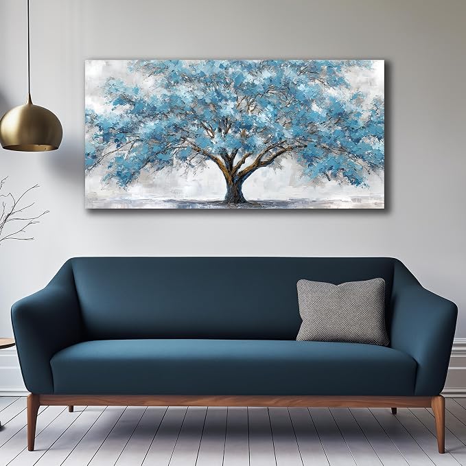 JuhaiArt Tree Wall Decor Teal Wall Art - Image 7