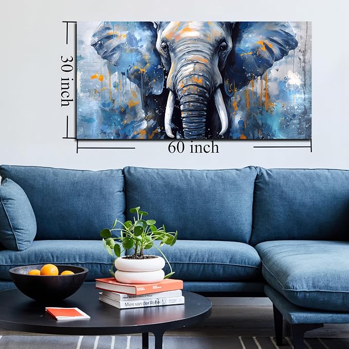 ENTANUB Elephant Wall Art for Living Room, Animal Canvas Print Painting for - Image 7