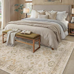 Beige 5x7 Area Rug Non Slip Vintage Living Room Distressed Machine Washable - Image 4