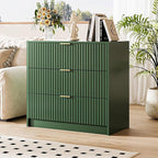 Green Fluted Dresser for Bedroom, 32 Inch Wide Nightstand - Image 7