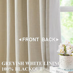 Vision Home Sand Linen Full Blackout Curtains 95 inch Long - Image 2