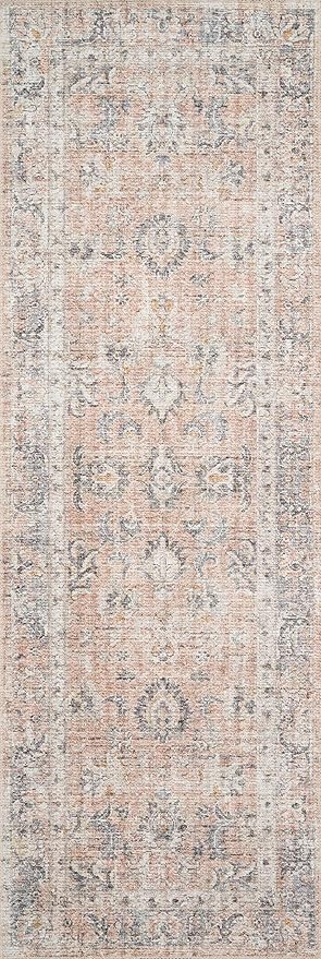 Loloi Skye Collection SKY-01 Blush/Grey 8'-0" x 8'-0" Round Area Rug - Image 12