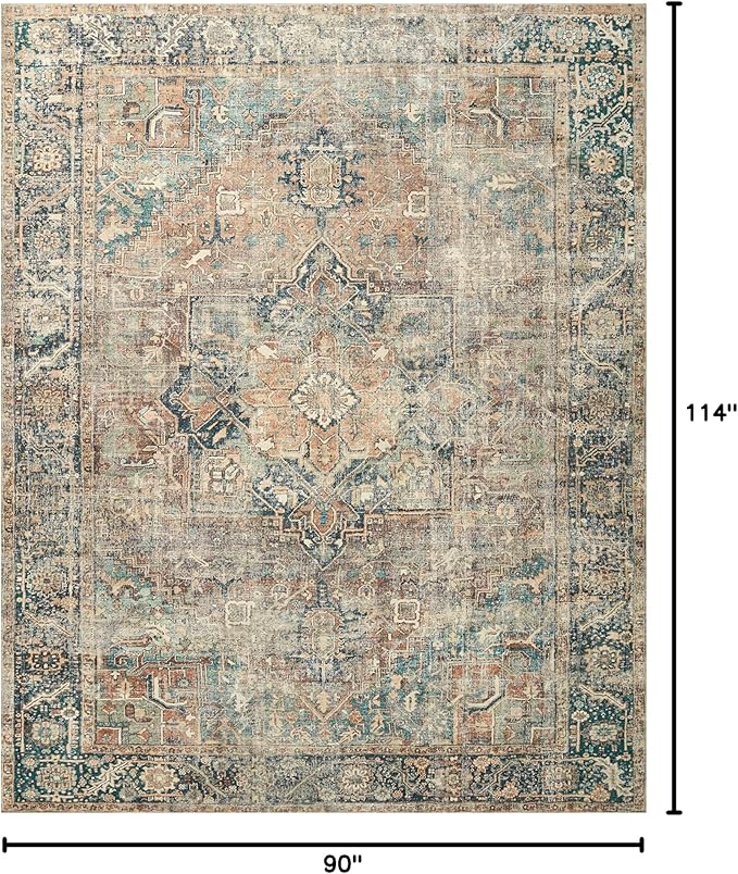 Loloi Margot Collection MAT-02 Terracotta/Lagoon 7'-6" x 9'-6" Area Rug feat. - Image 2
