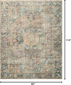 Loloi Margot Collection MAT-02 Terracotta/Lagoon 7'-6" x 9'-6" Area Rug feat. - Image 2