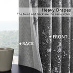 SMILETIME Grey Crushed Velvet Curtains 52x108inch Rod Pocket Luxurious Thermal - Image 3
