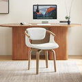 Art Leon Desk Chair No Wheels, Mid Century Modern Swivel Accent Chair, Boucle by ArtLeon