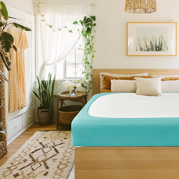 Biscaynebay Decorative Box Spring Cover King & Cal King Size, Aqua Luxurious - Image 7