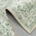 Sage Green Area Rug 9x12 Living Room Washable Carpet Vintage Distressed Non - Image 8