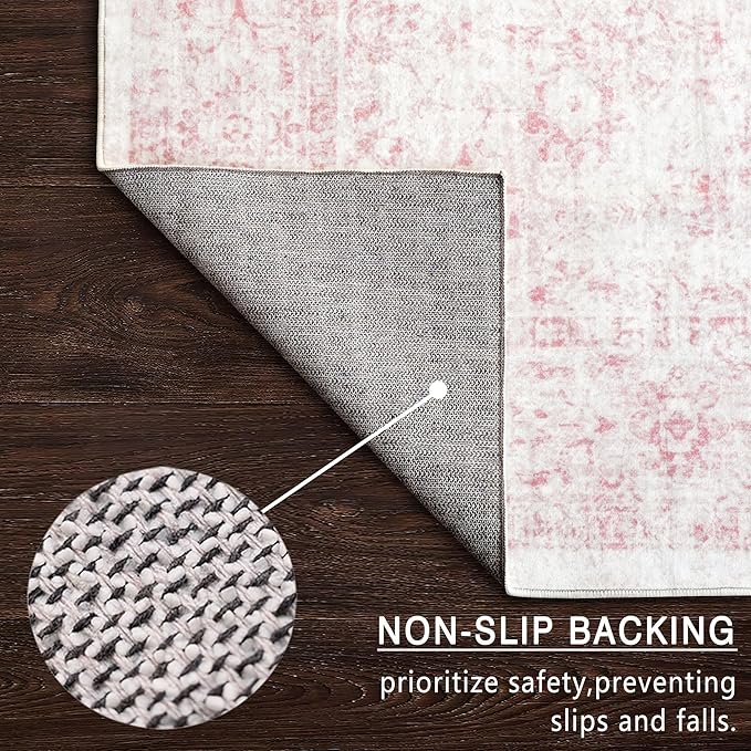 4x6 Rug, Small Area Rug for Living Room, Machine Washable Non-Slip Throw Rug - Image 6