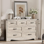 Dresser for Bedroom with 7 Drawers, Wood Dresser TV Stand, Wooden Closet - Image 8