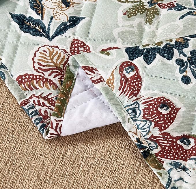 Brilliant Sunshine Vintage Beautiful Green Flowers Couch Armrest 5 Pockets - Image 4