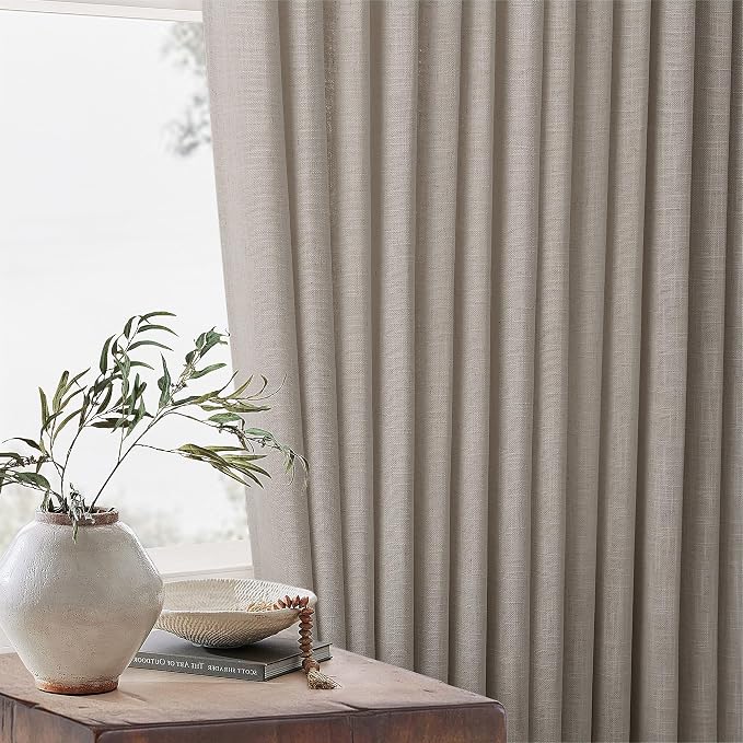 Taupe Burlywood Pinch Pleated Linen Curtains 96 Inches Long - Image 7