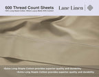 LANE LINEN 600 Thread Count 100% Mercerized Cotton California King Sheet Sets - Image 9