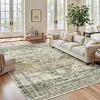 5x7 Area Rugs Low Pile Indoor Washable Trendy Faded Style Rugs - Image 2