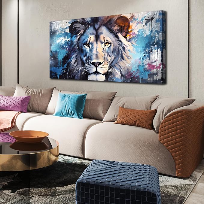 ENTANUB Lion Canvas Wall Art for Living Room, Animal Picture Decor, Large Size - Image 2