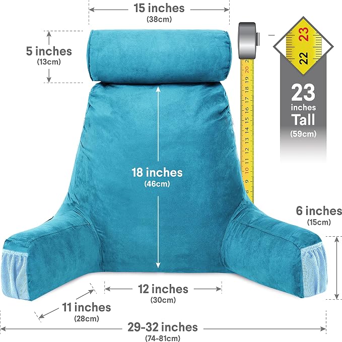 Husband Pillow Medium Aspen Edition Rodeo Blue, Sit Up Reading & Bed Rest - Image 3